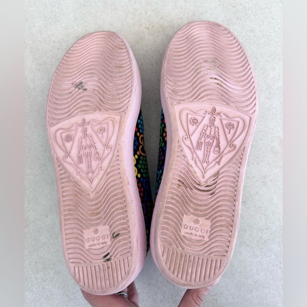 Gucci GG Supreme Monogram Psychedelic Ace Sneakers Multicolor Sugar Pink EU 39.5 - Picture 8 of 9